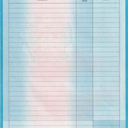 Академическая справка колледжа/техникума образца до 2014