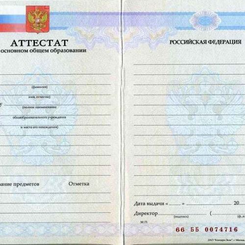 Аттестат 9 класс 2008